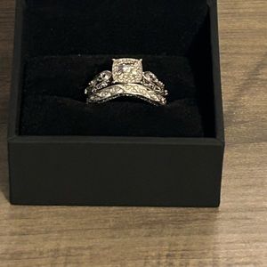 Sterling Silver 1/5 Carat Diamond Cascading Bridal Set Size 9 from Zales